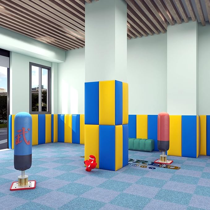 3D Anti-Collision Wall Padding, Peel and Stick Upholstered Wall Panels, Queen Headboard, Playroom Decorative Protection, Pack of 2 Panels Sized 23.6' X 11.8' (Green)