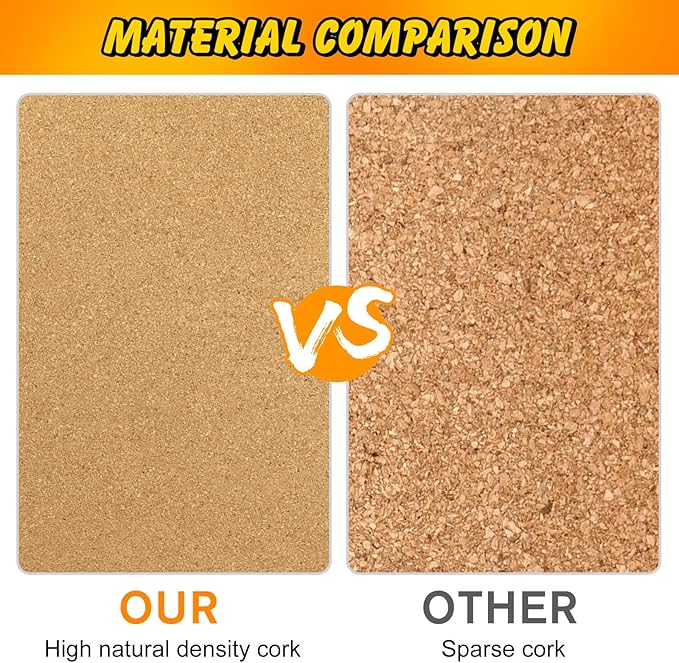 TUPARKA 8 Pack Cork Board Hexagon Bulletin Boards Cork Tiles 8.2"x7" - 1/4" Self-Adhesive Corkboards with 50 Push Pins Mini Wall for Wall Home School Office Decorative (8, 8.2"x7")
