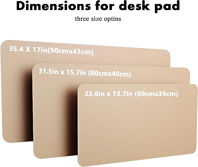YSAGi Double-Sided Desk Pad, Leather Desk Mat, Eco Cork Desk Pad Protector, Large Mouse Pad for Desk, Waterproof Desk Blotter Pad, Writing Pad for Office/Home(23.6"x13.7",Apricot)