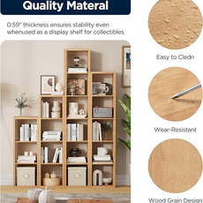 4 Cube Storage Organizer, 2x2 Cube Bookshelf, Cubby Storage Shelf, Wooden Organizer Shelf with Thickened Boards, for Closet Bedroom Home Office Living Room, 25.12