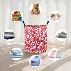 Christmas Candies Laundry Basket Foldable Oxford Cloth Tote Bag Laundry Hamper Clothes Storage Bucket Organizer For Bathroom/Laundry Storage/Bedroom 19.6x15.7 Inch