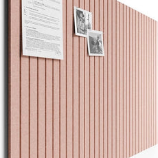 Bumusty Large Cork Board Alternative-47 x35 Felt Bulletin Board Tiles, with 30 Pushpins, 70 Adhesive Tabs, 12-Pack Slat Wall Paneling, Cork Boards for Office Push Pin Board Felt Board-Pink