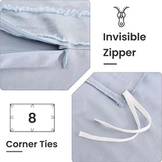 NEXHOME PRO California King Duvet Cover, Blue 3 Pieces Boho Tufted Duvet Cover Set, Soft and Lightweight Microfiber Comforter Cover Set (Blue Cal King, 104 x 98)-No Comforter