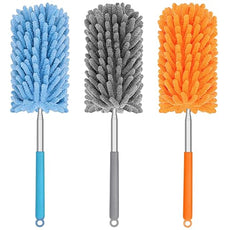 Mini Duster for Cleaning, 360° Bendable Hand Dusters with Extension Pole, Washable Small Duster for Car Interior, Office, Furniture