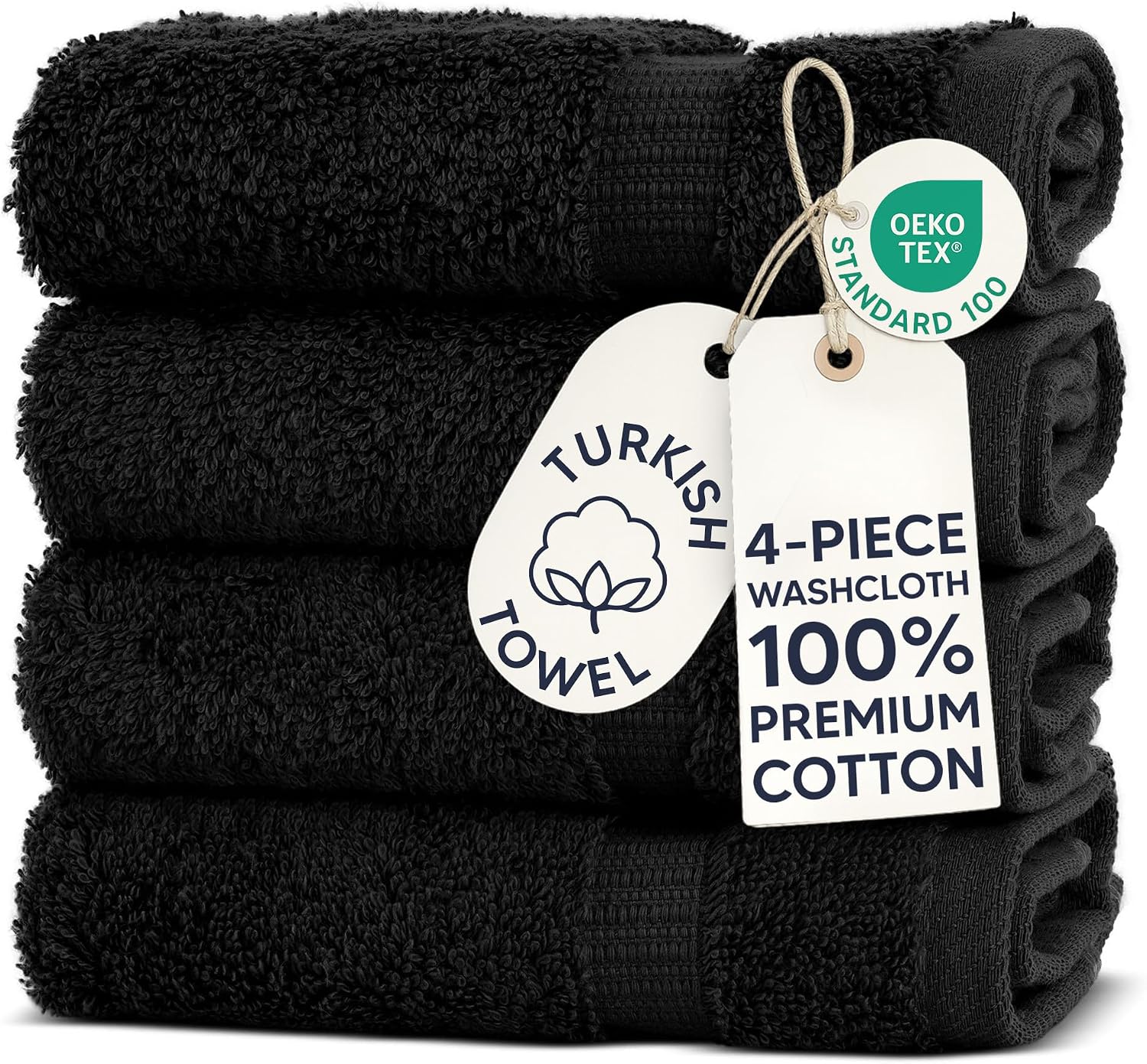 Chakir Turkish Linens 4 Piece Bath Towel Set, 100% Cotton Luxury Turkish Towels for Bathroom, Soft Absorbent Bath Towels, 27 x 54 Inches, Gray