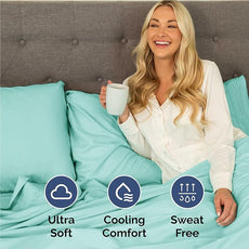 Twin XL Size 3 Piece Sheet Set - Comfy Breathable & Cooling Bed Sheets Set - Hotel Luxury Bedding for Women, Men, Kids, Teens, Boys & Girls - Deep Pockets, Soft and Wrinkle Free - Oeko-Tex - Spa Blue