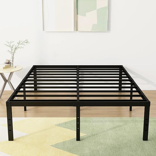 18 Inch King Bed Frame Heavy Duty Metal Platform No Box Spring Needed, Maximum Storage, Easy Assembly, No Noise, Black