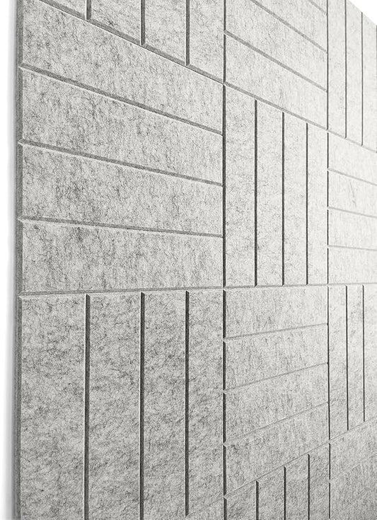 Felt Bulletin Board Tiles | Modern Cork Board Alternative | Large Cork Boards for Walls | Aesthetic Felt Wall Panels for Office & Home Decor | Pinboard & Photo Board (12-Pack) | Gray Marble