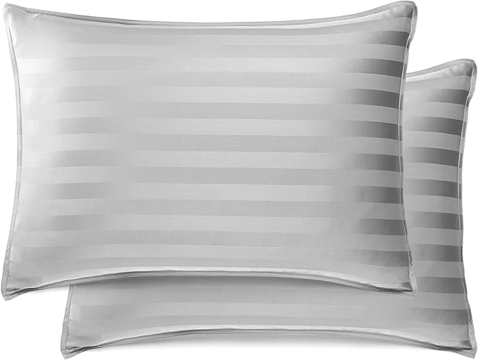 Pure Bamboo Twin Sheets, Genuine 100% Organic Viscose Derived from Bamboo Bed Sheet Set, Luxuriously Soft & Cooling, Double Stitching, 2 Year Quality Promise (Twin, Jacquard Silver)