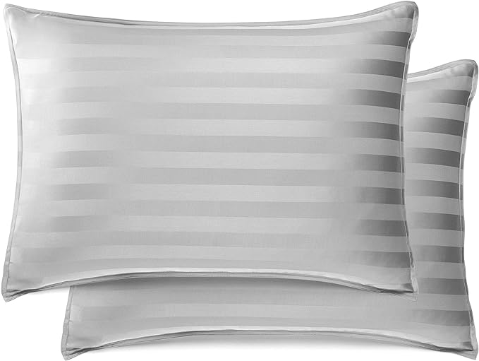 Pure Bamboo King Sheets, Genuine 100% Organic Viscose Derived from Bamboo Bed Sheet Set, Luxuriously Soft & Cooling, Double Stitching, 2 Year Quality Promise (King, Jacquard Silver)