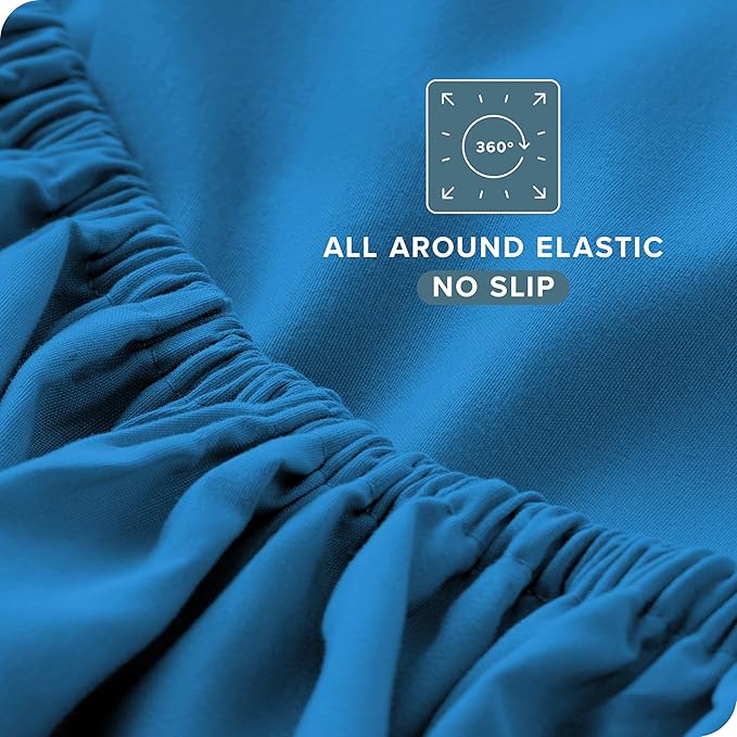 Bare Home King Sheet Set - Luxury 1800 Ultra-Soft Microfiber King Bed Sheets - Double Brushed - Deep Pockets - Easy Fit - 4 Piece Set - Bedding Sheets & Pillowcases (King, Medium Blue) BareHome