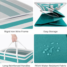 HomeHacks 2-Pack Large Laundry Basket, Waterproof, Freestanding Laundry Hamper, Collapsible Tall Clothes Hamper with Extended Handles for Clothes Toys in the Dorm and Family (Green, 125L)