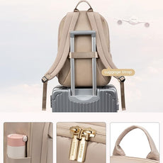 LOVEVOOK 17.3 Inch Laptop Backpack for Women - Work/Business Computer Backpack Purse, Large Capacity Casual Daypack, Travel Bag for Lawyer, Doctor, Teacher, Light Beige