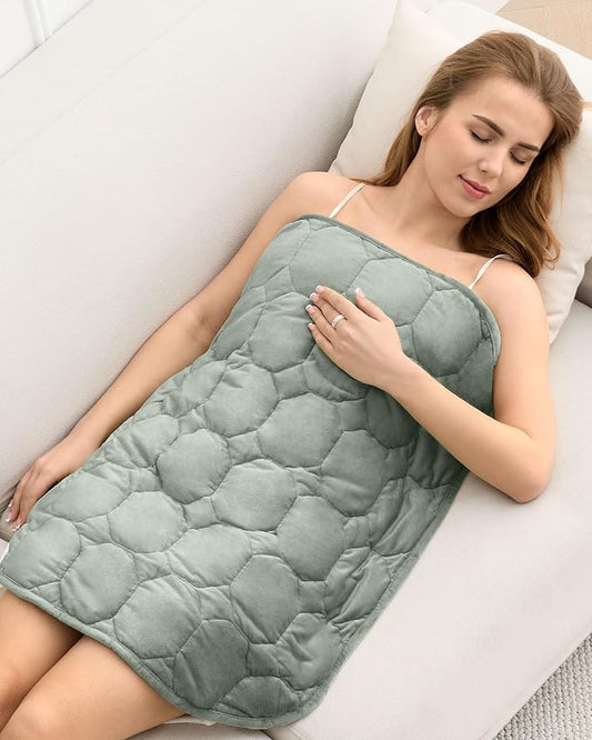 Weighted Lap Blanket 7lbs, Cozy Luxury Crystal Velvet Weighted Blanket for Adults, Small Weighted Blanket for Relaxation, Sleeping, Travel, Sage Green, 29" x 24"