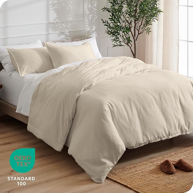 Bare Home Bedding Duvet Cover Full Size - Premium 1800 Super Soft Collection - Lightweight, Cooling - Soft Breathable Bedding Duvet Cover (Full, Sand)