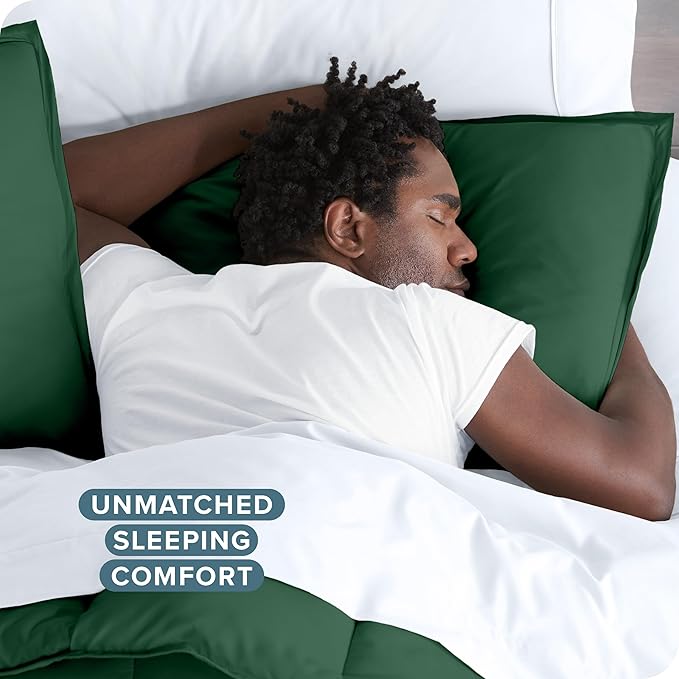 Bare Home Bedding Duvet Cover King Size - Premium 1800 Super Soft Collection - Lightweight, Cooling - Soft Breathable Bedding Duvet Cover (King, Forest Green)