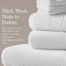 Brooklinen Super-Plush Turkish Cotton Bath Towels - Set of 4 - Cotton, 820 GSM, Highly Absorbent, Machine Washable, Perfect for Home & Bathroom (30