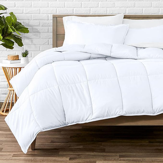 Bare Home Comforter Set - Super King Size - Ultra-Soft - Goose Down Alternative - Premium 1800 Series - All Season Warmth (Super King, White)