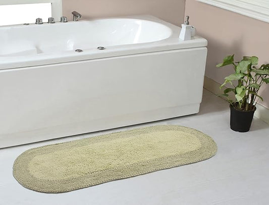 Home Weavers Double Ruffle Collection 100% Cotton Bathroom Rugs Set, Washable Rug, Thick Extra Soft and Absorbent Bath Rug, Kitchen Mat, Bath Mat Set, Bath Floor Mat Non Slip, 21"x54" Runner, Sage