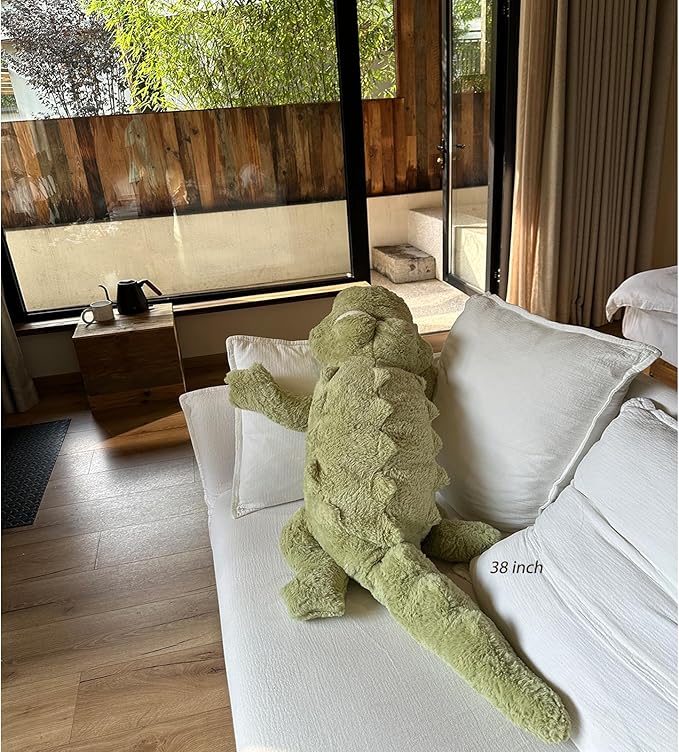 Hofun4U Alligator Plush Pillow, 38 inch Alligator Stuffed Animal, Home Decoration Christmas Valentine’s Birthday Gift for Boys Girls Adults Kids (Green)