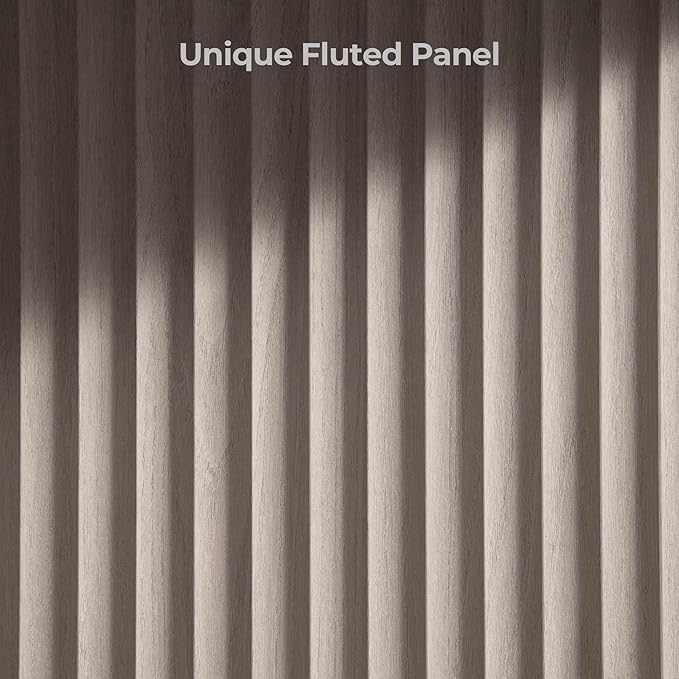 SICOTAS Buffet Cabinet with Storage Accent Sideboard Modern Credenza with Doors & Shelves Fluted Media Console Mid Century Coffee Bar Table for Living Room Kitchen Dining Room Hallway(3PCS)