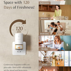 SF101 Waterless Ultrasonic Essential Oil Diffuser–100% Plant-Based,120-Day Natural Air Freshener & Aromatherapy Diffuser for Home, Hotel, Studio–Covers up to 100㎡-Cineole Rosemary