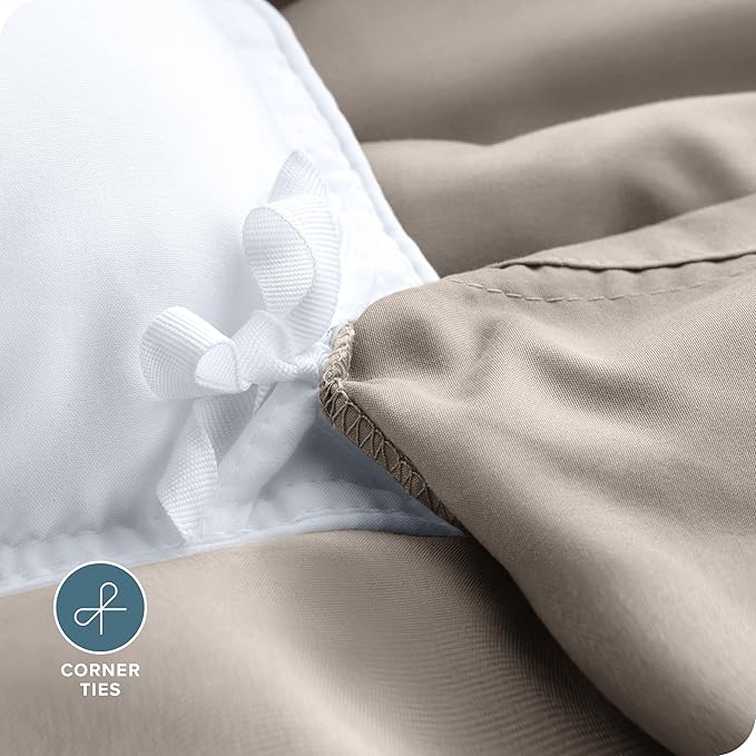 Bare Home Bedding Duvet Cover California King Size - Premium 1800 Super Soft Collection - Lightweight, Cooling - Soft Breathable Bedding Duvet Cover (Cal King, Khaki)