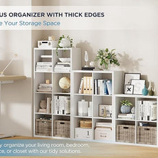 5 Cube Storage Organizer Single Row, Cube Shelf with Heavy-Duty Thick Boards, 13.31