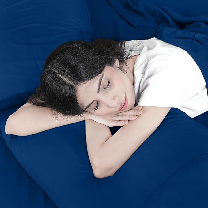 Utopia Bedding King Sheet Set – 4 Piece Bed Sheets for King Size Bed, Soft and Breathable Microfiber, Includes 1 Fitted Sheet, 1 Flat Sheet and 2 Pillowcases (Dusk Blue)