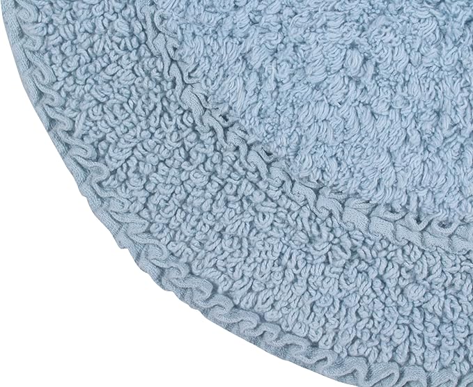 Home Weavers Double Ruffle Collection 100% Cotton Bathroom Rugs Set, Washable Rug, Thick Extra Soft and Absorbent Bath Rug, Kitchen Mat, Bath Mat Set, Bath Floor Mat Non Slip, 21"x54" Runner, Blue