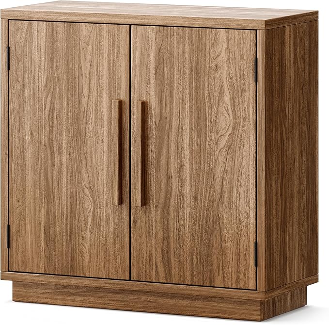 31.5'' Wood Sideboard Cabinet, Small Sideboard Buffet with Adjustable Shelf, Modular Credenza Accent Storage Console Cabinet with 2 Magnetic Doors for Entryway, Living Room, Kitchen, Walnut