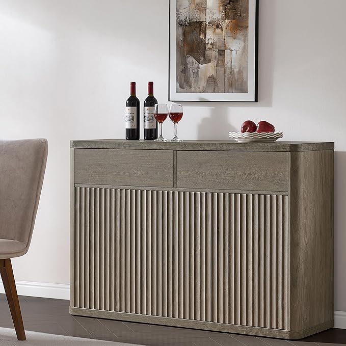 SICOTAS Buffet Cabinet with Storage - Storage Cabinet Sideboard with Doors & Shelves Accent Credenza Buffet Table with 2 Drawer Buffets & Sideboards for Living Room Dining Room Kitchen Entryway Office