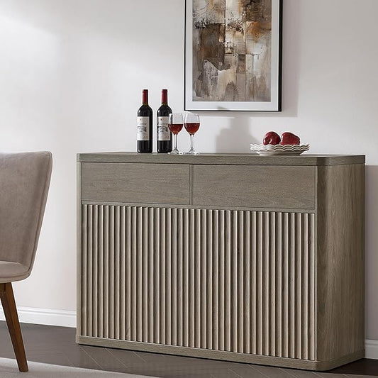 SICOTAS Buffet Cabinet with Storage - Storage Cabinet Sideboard with Doors & Shelves Accent Credenza Buffet Table with 2 Drawer Buffets & Sideboards for Living Room Dining Room Kitchen Entryway Office
