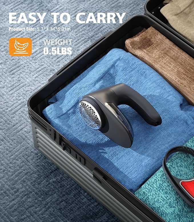 POPCHOSE Fabric Shaver, Rechargeable Lint Remover Defuzzer Sweater Shaver, Fuzz Remover for Clothes, Sweater, Furniture, Couch, Cashmere(Two 6-Leaf Blades Extra, Electrostatic Brush)…