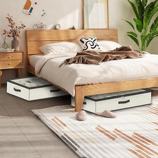 homyfort 32 Pairs Shoe Organizer Under Bed, Sturdy Underbed Shoe Storage Boxes Bins, Organizador De Zapatos, Extra Large Zapateras Organizer, Beige, Set of 2