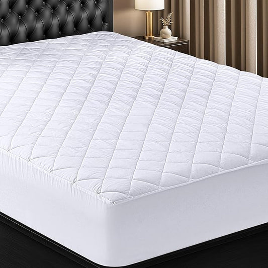 Utopia Bedding Quilted Fitted Mattress Pad, Twin Size, Elastic Fitted Mattress Topper Protector and Cover Stretches up to 16 Inches Deep, Machine Washable (White, Pack of 10)