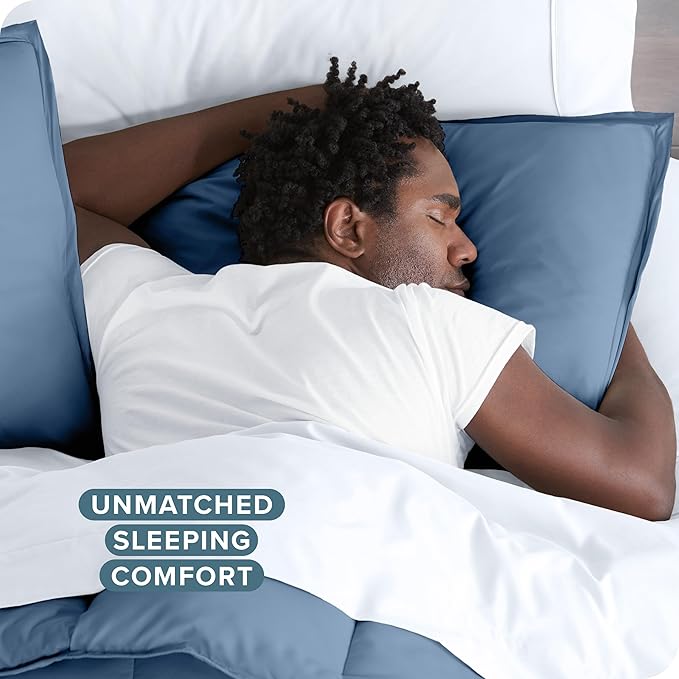 Bare Home Bedding Duvet Cover King Size - Premium 1800 Super Soft Collection - Lightweight, Cooling - Soft Breathable Bedding Duvet Cover (King, Coronet Blue)