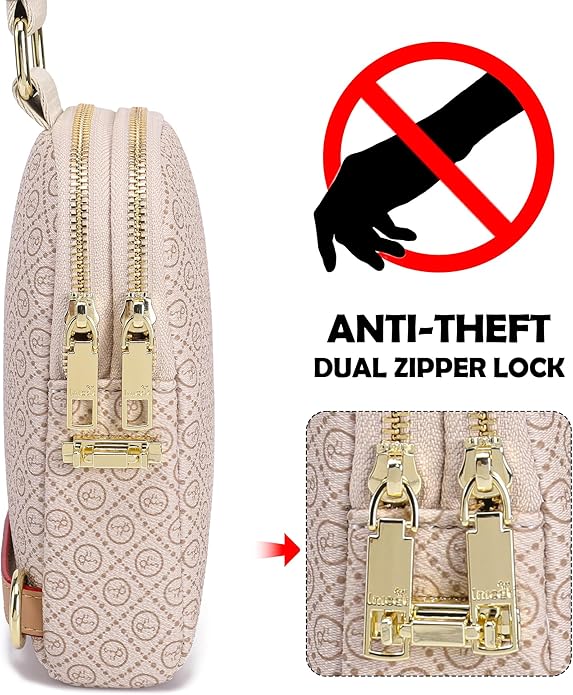 INICAT Small Anti Theft Crossbody Bags for Women, Vegan Leather Sling Cross Body Purse Travel Essentials Teen Girl Gifts
