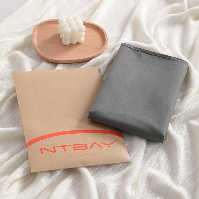 NTBAY Standard Cotton Pillowcases - Envelope Closure 20x26 Pillowcases Set of 2, Breathable and Soft Bed Pillow Cases, Grey