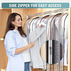 Clear Garment Bag for Hanging Clothes 10” Gusseted, (40&50