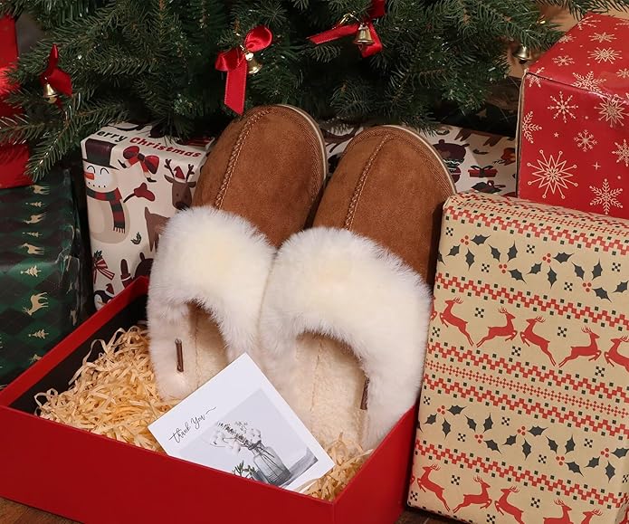 KuaiLu Womens Fluff Dual Memory Foam Slippers Ladies Cozy Arch Support Warm Scuff Slippers Slip on Comfy Winter House Shoes with Non-Slip Indoor Outdoor Hard Sole