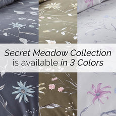 Southshore Fine Living, Inc. Floral Duvet Cover Twin XL Set - Premium Quality Microfiber Twin Bedding Sets, Easy Care - 1 Duvet Cover, 1 Sham - Secret Meadow Blue