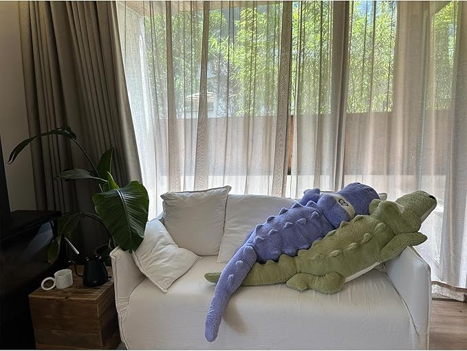 Hofun4U Alligator Plush Pillow, 46 inch Alligator Stuffed Animal, Home Decoration Christmas Valentine’s Birthday Gift for Boys Girls Adults Kids (Green)