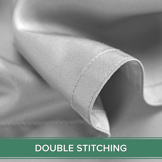 Pure Bamboo Full Sheets, Genuine 100% Organic Viscose Derived from Bamboo Bed Sheet Set, Luxuriously Soft & Cooling, Double Stitching, 2 Year Quality Promise (Full, Silver Pearl)