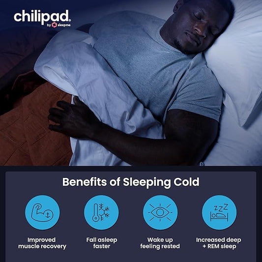 Chilipad Cube Bed Cooling System - Cooling & Heating Mattress Topper, Set Individual Bed Temperature, Cool Sleep Enhancement, Temp Range of 60-115°F, ME Half Queen Bedsize (30"W x 80"L), Model: CP500
