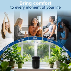 Portable Mini Humidifier, 300ml USB Cool Mist Small Humidifier with Colorful Lights. Perfect for Bedroom, Office, Plants, travel & Car (Black)