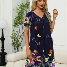 Ekouaer Women Robe Zipper Front Mumu Duster Robes Zip Up Housecoat Soft Sleepwear with Pockets