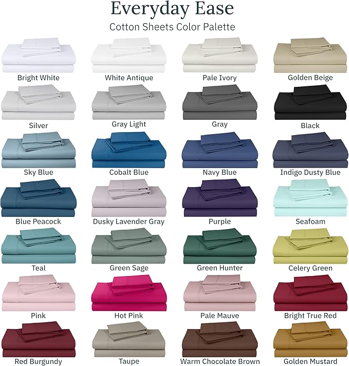 California Design Den Queen Sheets Set - Soft 400 Thread Count Sateen, Natural 100% Cotton Sheets, Deep Pockets with All Around Elastic for a Snug Fit, Durable Bedding Set - Light Grey CaliforniaDesignDen