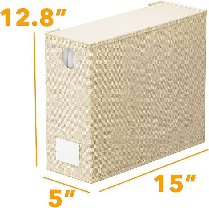 SpaceAid 6 Pack Bed Sheet Organizers and Storage, Foldable Sheet Organizer with Window for Linen Closet, Set Folder Keeper for Queen & King Size Bedding Storage (Beige)