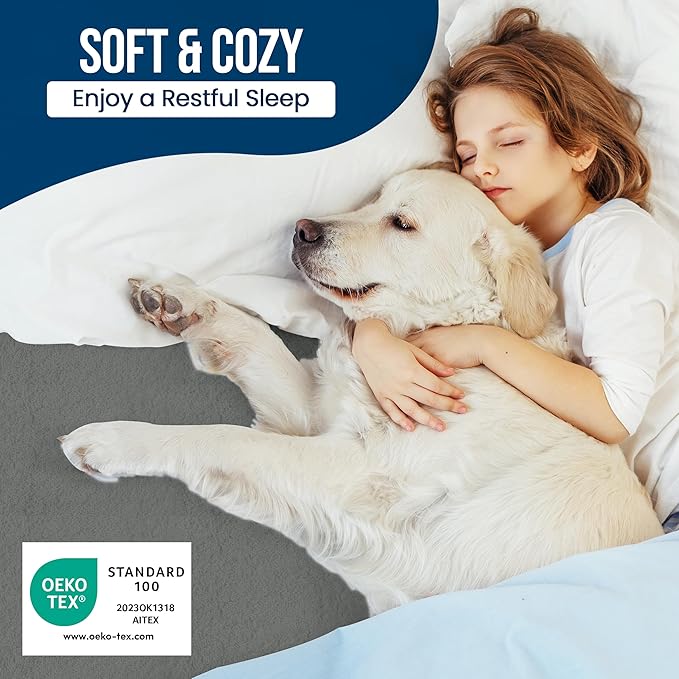 Utopia Bedding Waterproof Mattress Protector Full Size, Premium 200 GSM Terry Mattress Cover, Soft & Breathable Bed Cover, Fitted Sheet Style with Stretchable Deep Pockets 15" (Gray)